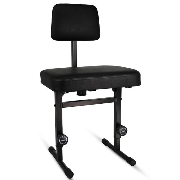 Piano Bench Height Adjustable Keyboard Stool ThickPadded Cushioned Seat Backrest - Picture 1 of 9